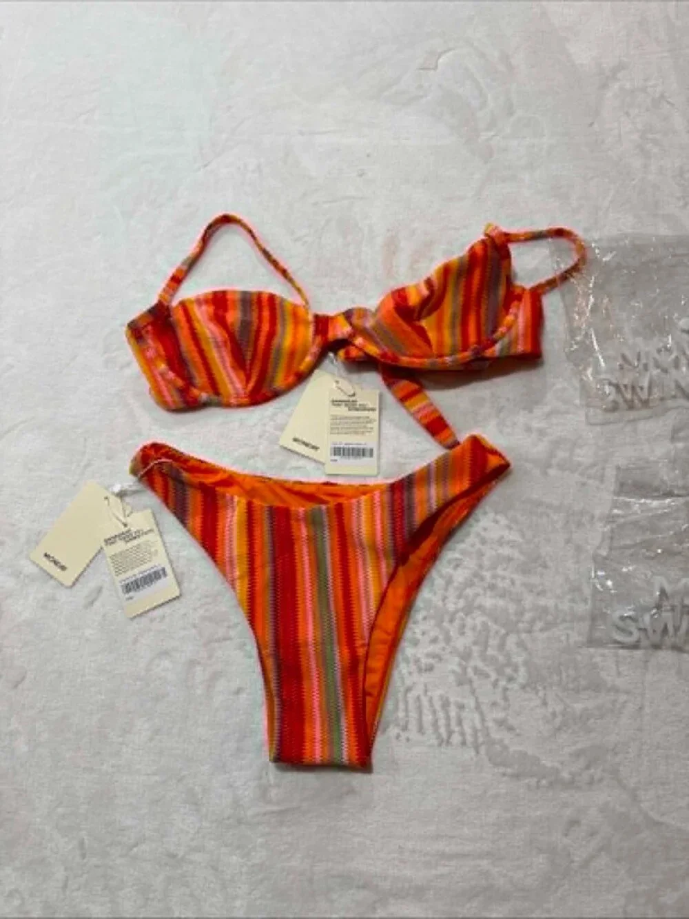 Monday Swimwear bikini Set Capri Top and Byron bottom- Sardinia Stripe